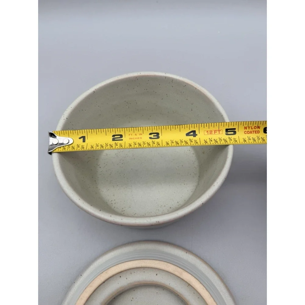 Magnolia Home Joanna Gaines Stoneware Canister Set Cream Speckled Lidded HTF